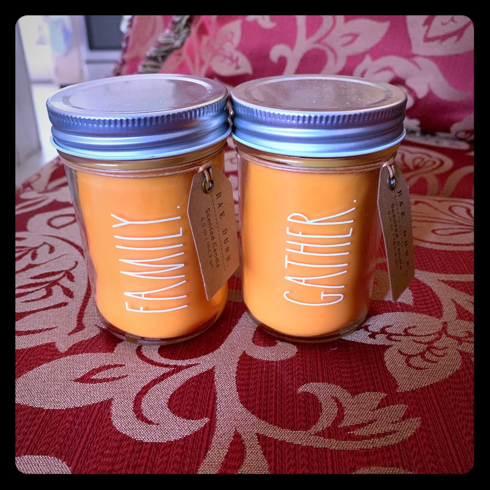 rae dunn new orange fall gather family candles